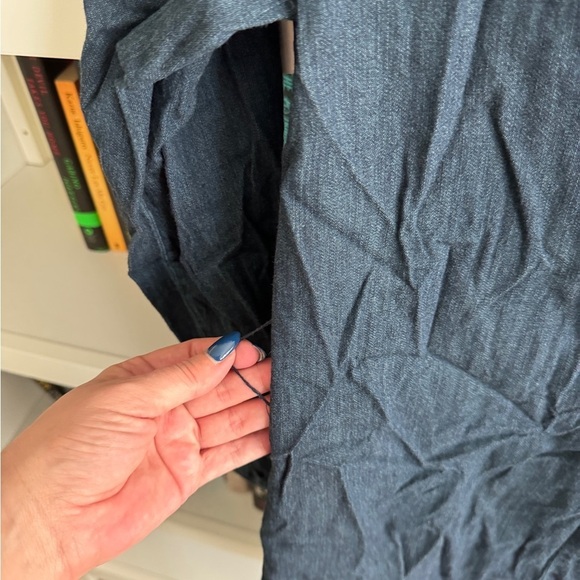 A new day dark wash chambray denim Jean long sleeve collared shirt dress - Picture 5 of 5